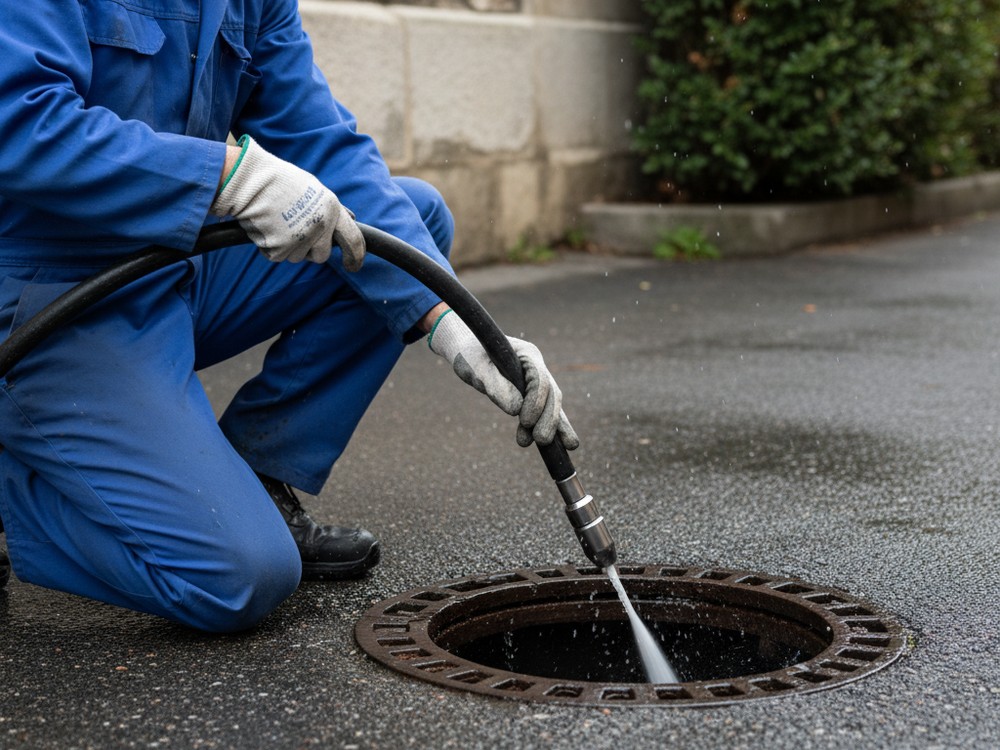 Débouchage canalisation à Bourges : regard extérieur bouché